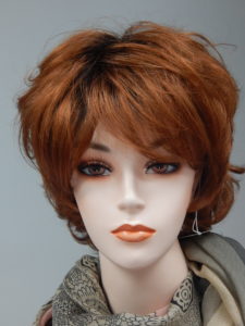 Quality Synthetic Short Dark-Rooted Burnt Orange Wig